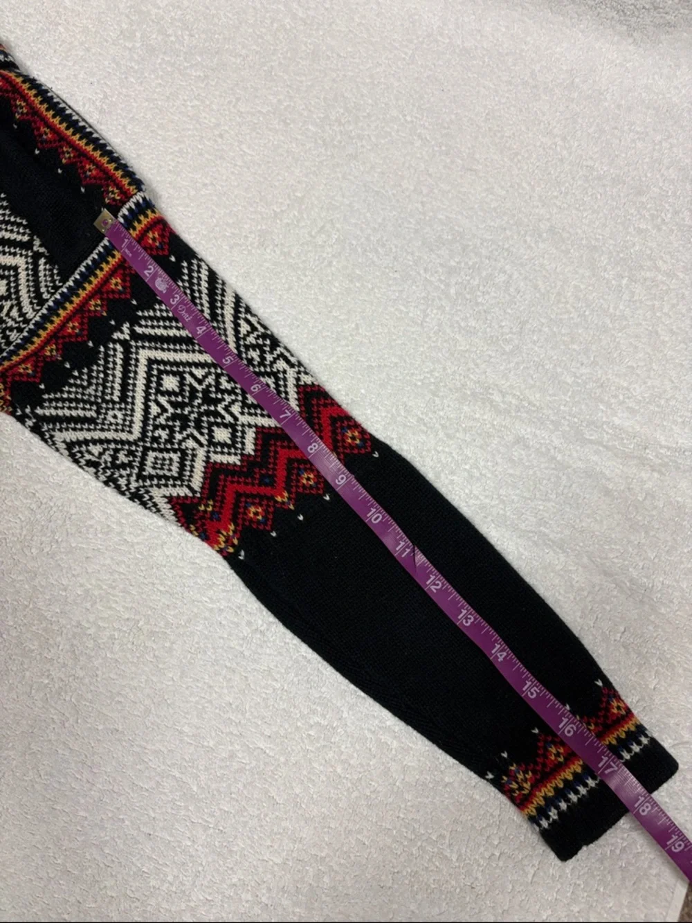 Hanna Andersson Nordic fair isle quarter zip pullover sweater black boys 8 - Picture 6 of 8